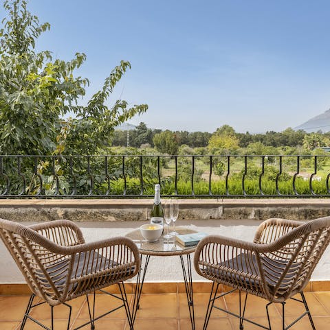 Enjoy uninterrupted views of the Spanish countryside from your beautiful balcony