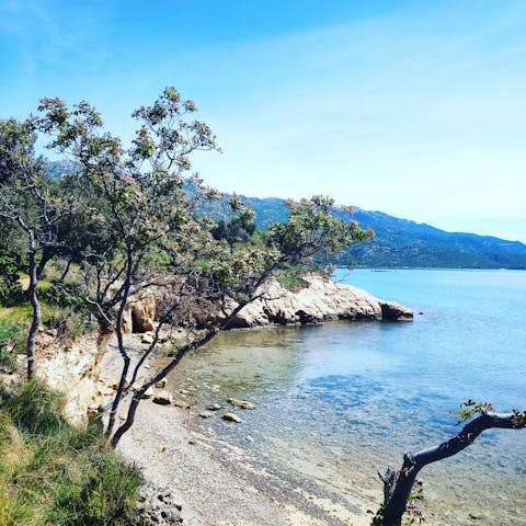 Explore caves and coves on the coastline, twenty minutes away