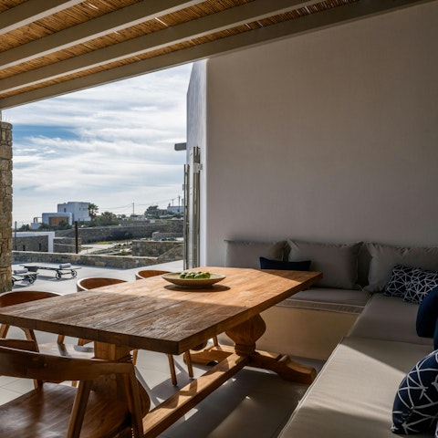 Get together for a leisurely lunch on the terrace