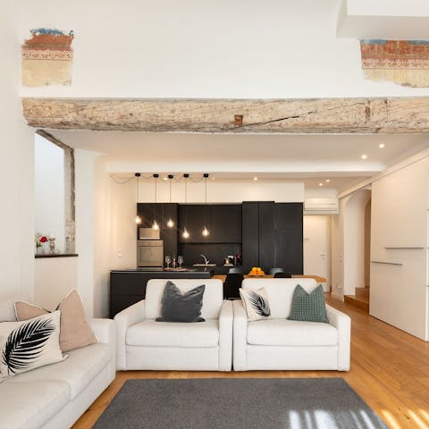 Admire original features in the historic building