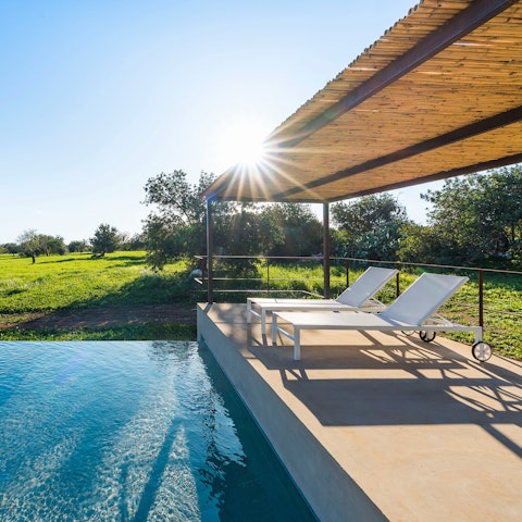 Cool off in the saltwater pool with sweeping countryside views