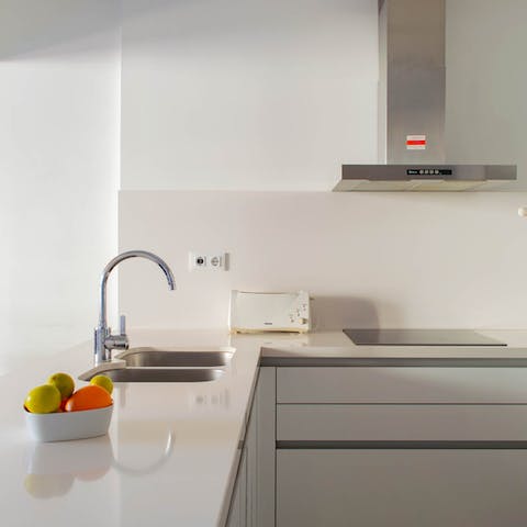 An open-plan kitchen