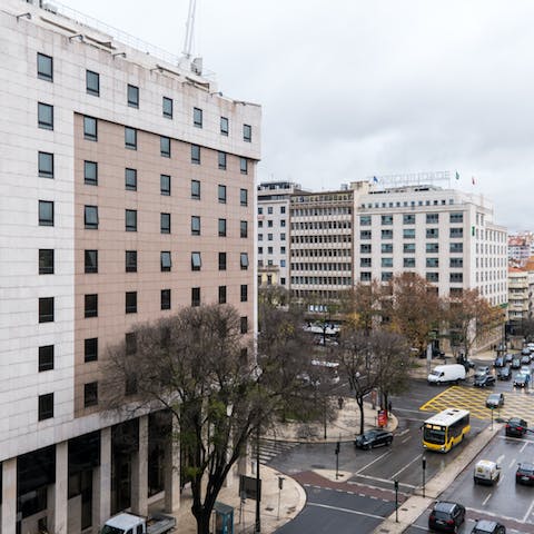 The urban view from the bedrooms