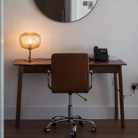 Get some work done at the dedicated desk