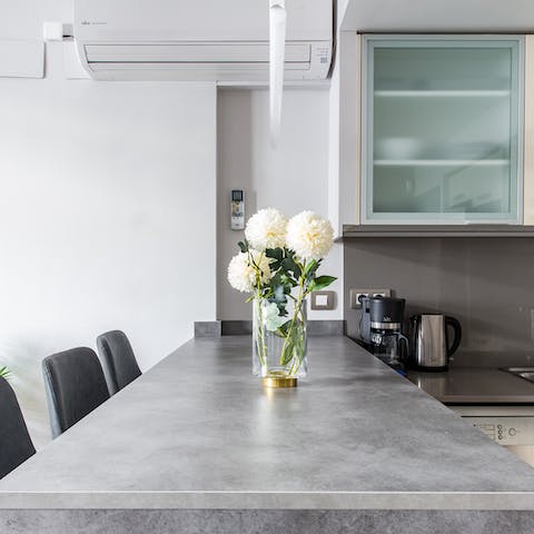 A chic breakfast bar