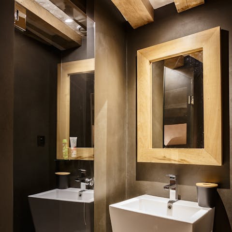 Wash up in the modern hotel-style bathrooms