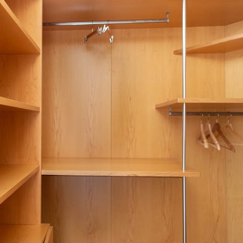 Unpack your summer clothes into the walk-in wardrobe