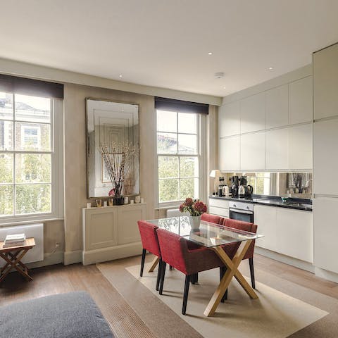 Enjoy breakfast in the bright, open living space
