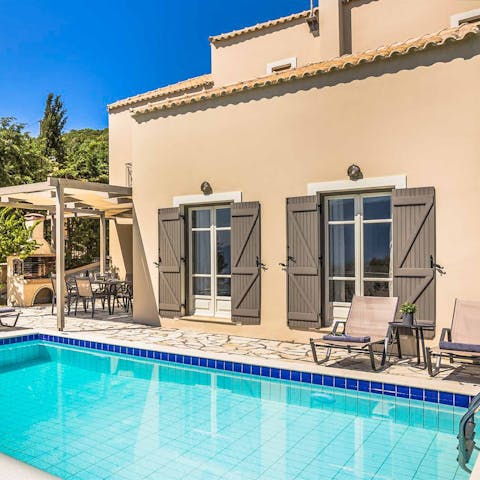 Alternate between the sun loungers and the cool, private pool