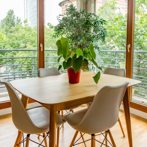 Modern dining table for feasting at