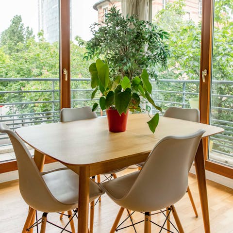 Modern dining table for feasting at