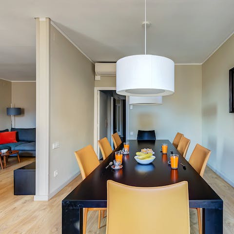 The big and bright dining table