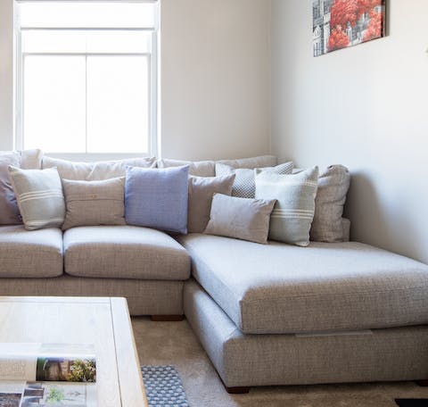 A cosy L-shaped sofa