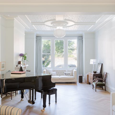The generously high ceilings