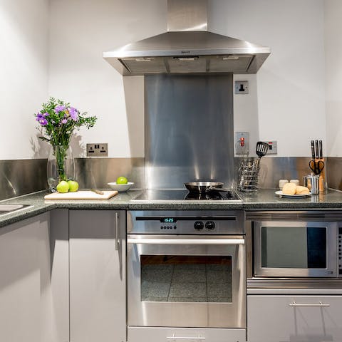 sleek kitchen space