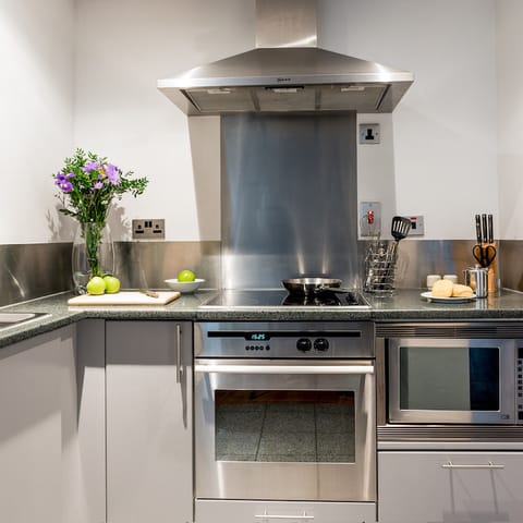 sleek kitchen space