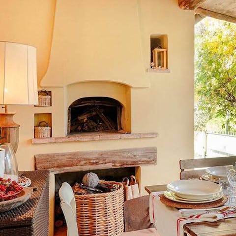 Make your own pizzas and calzones in the wood-fired oven