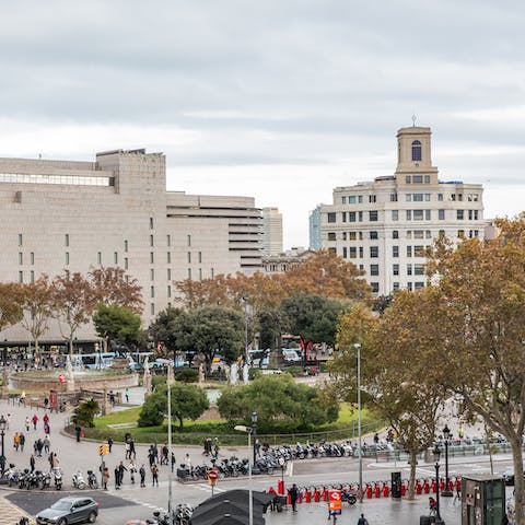 Look out at the gorgeous view of Ronda Universitat