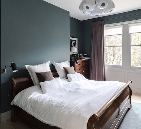 The solid oak bed frame