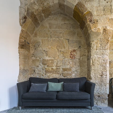 Admire the original stone caverns