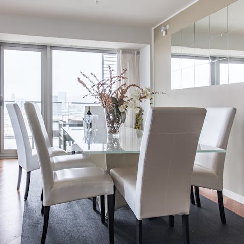 The elegant dining area