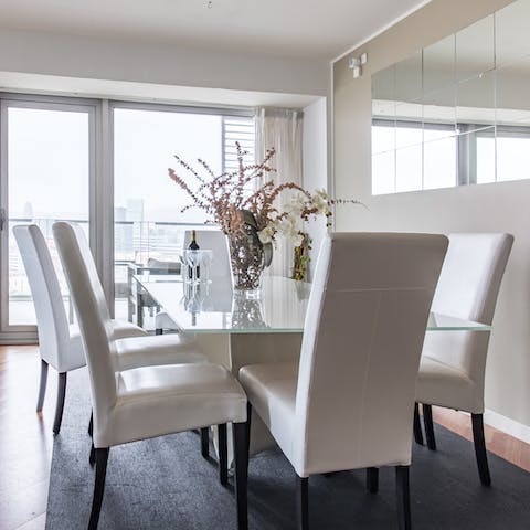 The elegant dining area