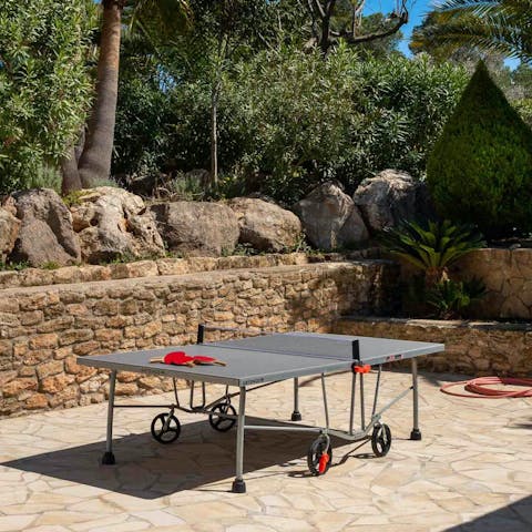 Get competitive with a game of outdoor ping-pong
