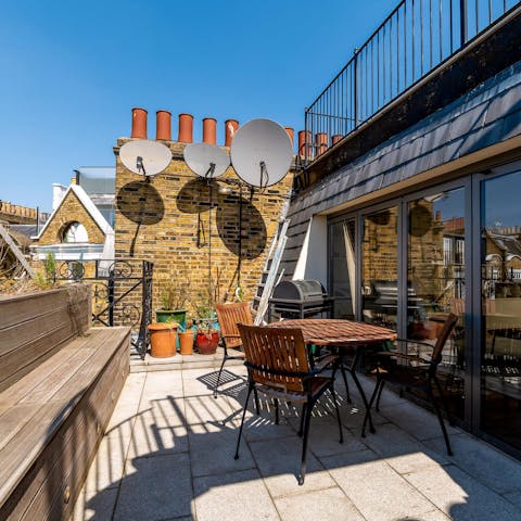 Start the day with coffee on the private terrace