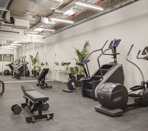 Workout in the communal gym