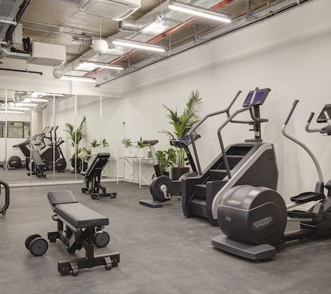 Workout in the communal gym