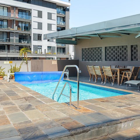 Cool off from the South African sun in the shared pool