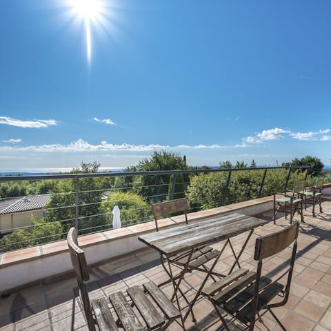 Enjoy a morning coffee and a croissant on the balcony, admiring the views