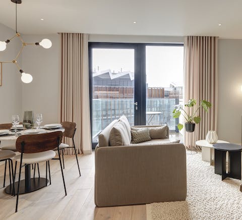 A bright open-plan living space