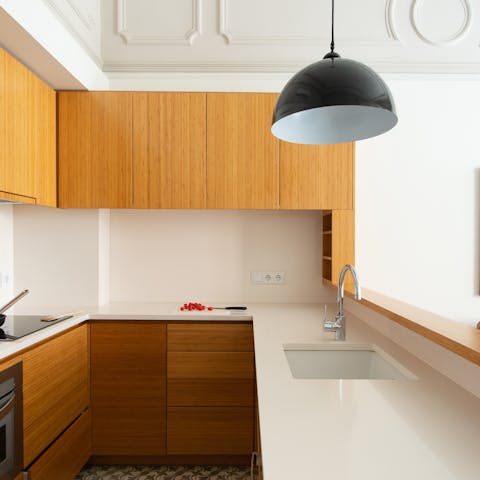 A well-equipped kitchen