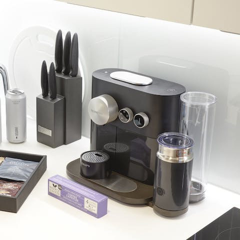 A top of the range coffee machine