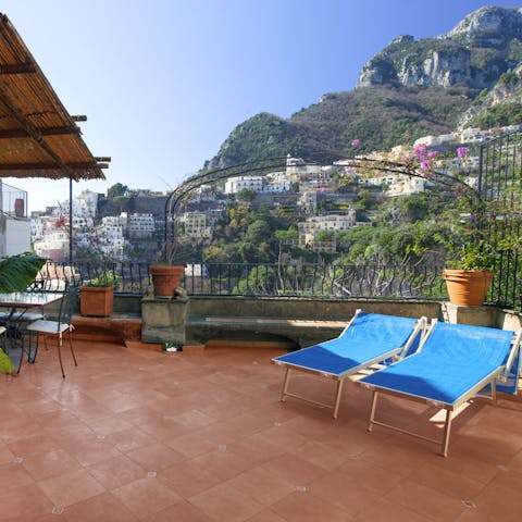 Catch some rays and enjoy the view from the private terrace