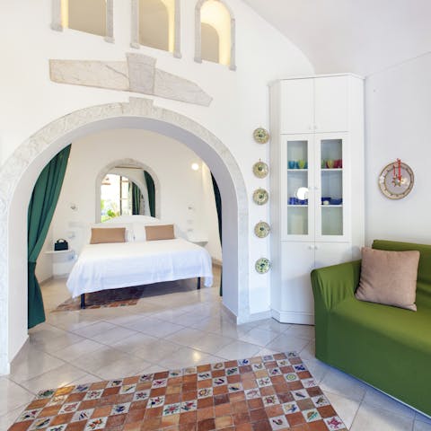 Relax in the semi open-plan living and sleeping space
