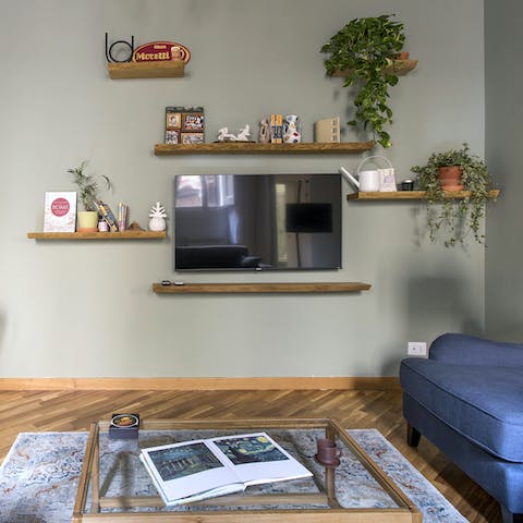 Snuggle up on the couch in the evening an enjoy a movie on the big screen