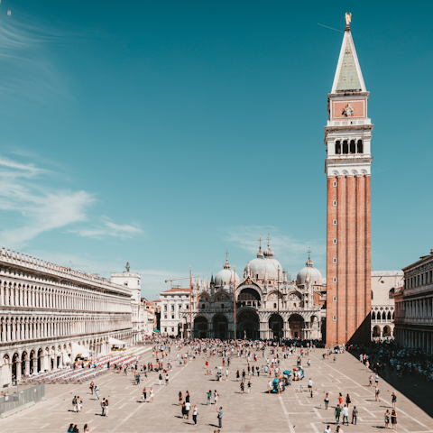 Visit iconic St Mark's Square – it's a two-minute walk