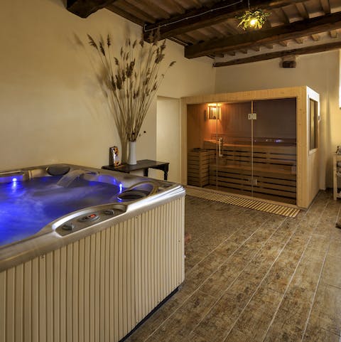 Relax in your own private spa and sauna