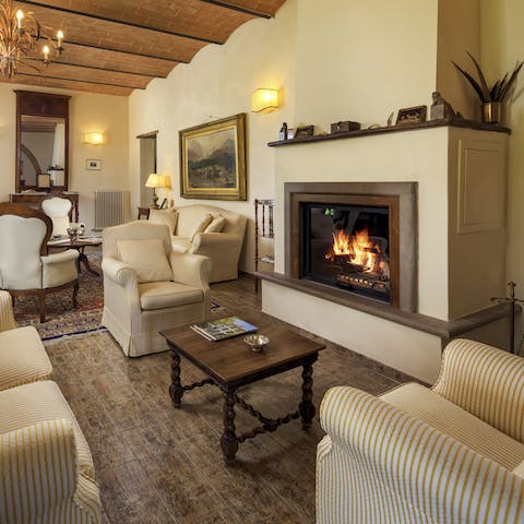 Get cosy beside the fire on chilly evenings