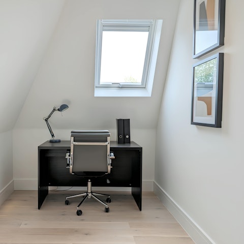 Catch up on work from the convenient desk