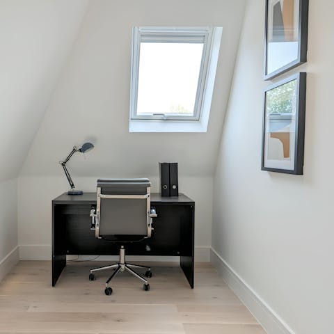 Catch up on work from the convenient desk