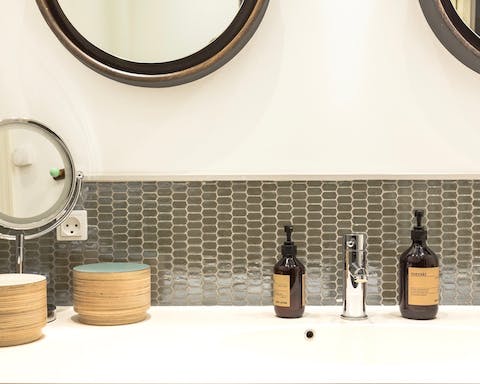 The stylish bathrooms