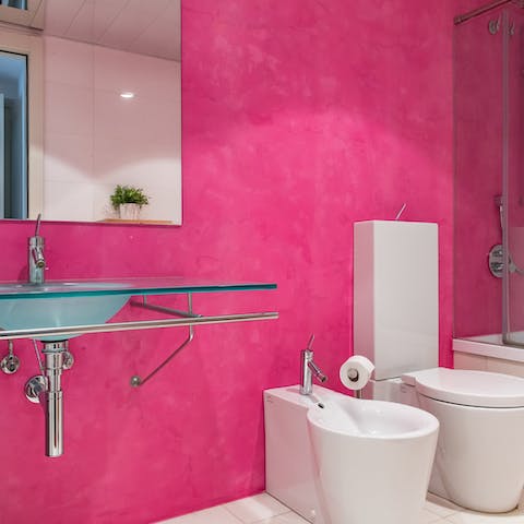 A well-equipped bathroom
