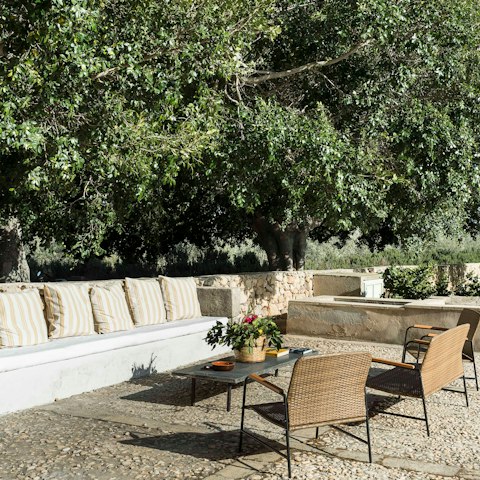 Open a bottle of wine and enjoy it in the sun-drenched gardens