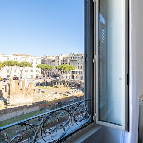 The view onto ancient ruins