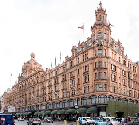 Indulge in some retail therapy in Harrods - just ten-minutes away