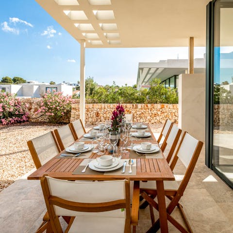 Serene setting for alfresco dining