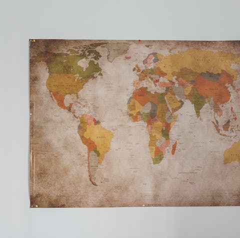 Tick off the places you've already visited on the world map